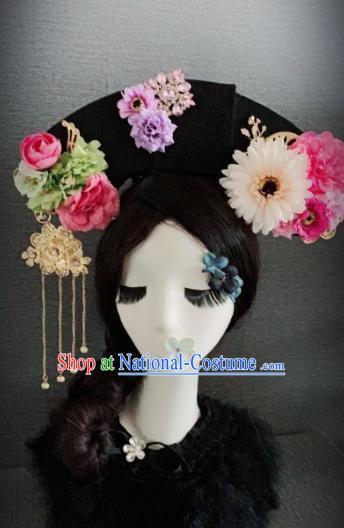 Traditional Chinese Ancient Qing Dynasty Palace Hair Accessories Queen Headwear for Women