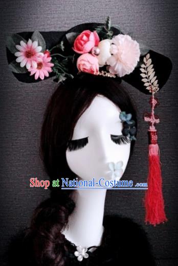 Traditional Chinese Ancient Palace Hair Accessories Qing Dynasty Queen Headwear for Women