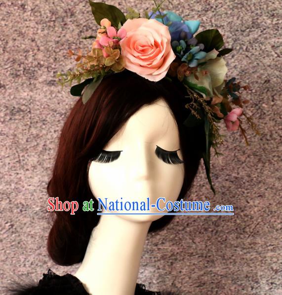 Top Grade Princess Flowers Hair Accessories Stage Performance Hair Stick Headwear for Women