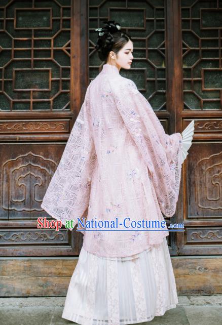 Chinese Ancient Court Princess Pink Hanfu Dress Traditional Jin Dynasty Historical Costume for Women