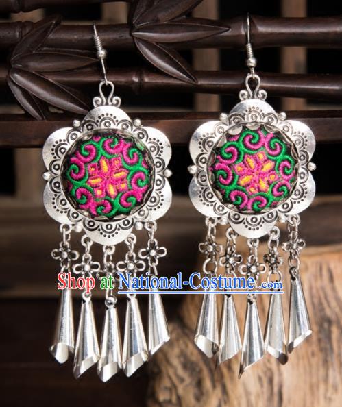 Top Grade Chinese Traditional Ethnic Accessories Miao Nationality Tassel Earrings for Women