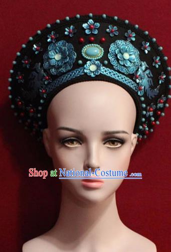 Chinese Ancient Manchu Empress Headwear Hat Traditional Qing Dynasty Queen Hair Accessories for Women