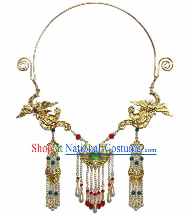 Handmade Chinese Hanfu Tassel Necklace Traditional Ancient Princess Necklet Accessories for Women