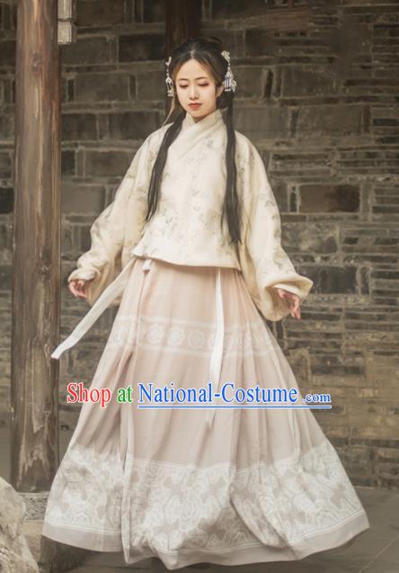 Chinese Traditional Ming Dynasty Nobility Lady Hanfu Dress Ancient Princess Embroidered Costume for Women