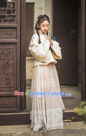 Chinese Traditional Ming Dynasty Nobility Lady Hanfu Dress Ancient Princess Embroidered Costume for Women