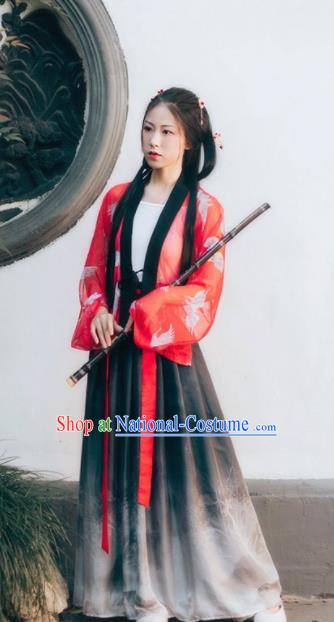 Chinese Traditional Tang Dynasty Palace Lady Hanfu Dress Ancient Peri Goddess Costume for Women