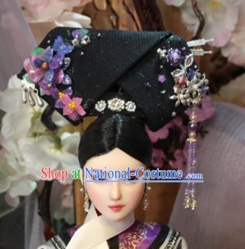 Chinese Ancient Qing Dynasty Imperial Consort Headwear Traditional Palace Manchu Hair Accessories for Women