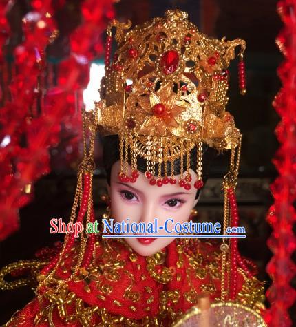 Chinese Ancient Tang Dynasty Empress Wedding Headwear Phoenix Coronet Traditional Palace Hair Accessories for Women