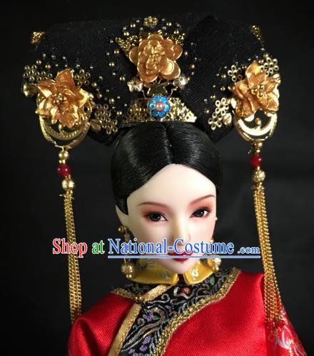 Chinese Ancient Qing Dynasty Imperial Consort Headwear Traditional Palace Manchu Hair Accessories for Women