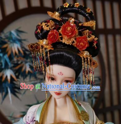 Chinese Ancient Tang Dynasty Queen Headwear Phoenix Coronet Traditional Palace Hair Accessories for Women