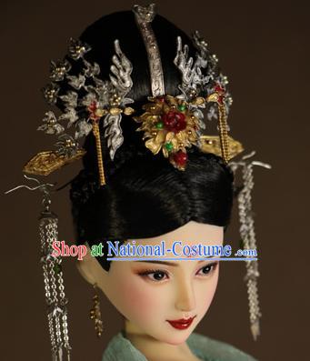 Chinese Ancient Imperial Concubine Hairpins Phoenix Coronet Headwear Traditional Tang Dynasty Hair Accessories for Women