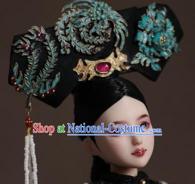 Chinese Ancient Palace Empress Headwear Traditional Qing Dynasty Manchu Queen Hair Accessories for Women