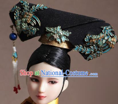 Chinese Ancient Palace Manchu Phoenix Headwear Traditional Qing Dynasty Imperial Consort Hair Accessories for Women