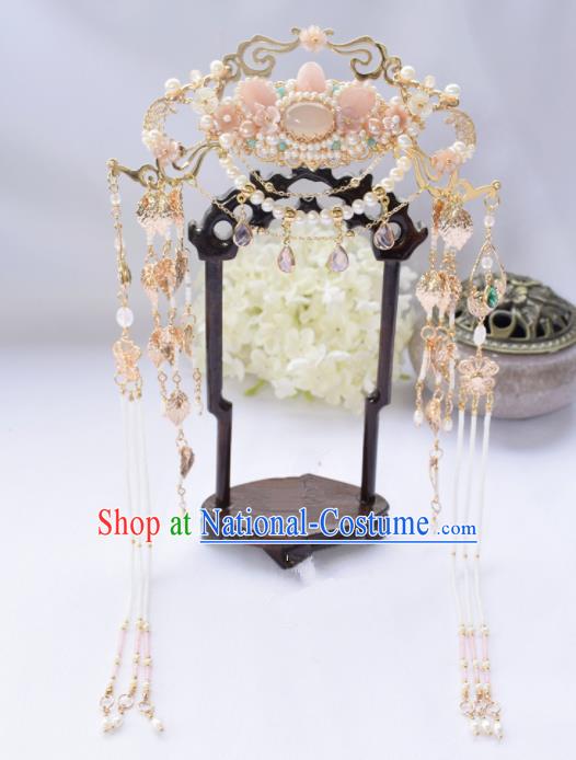 Chinese Ancient Princess Tassel Hair Crown Hairpins Traditional Hanfu Hair Accessories for Women