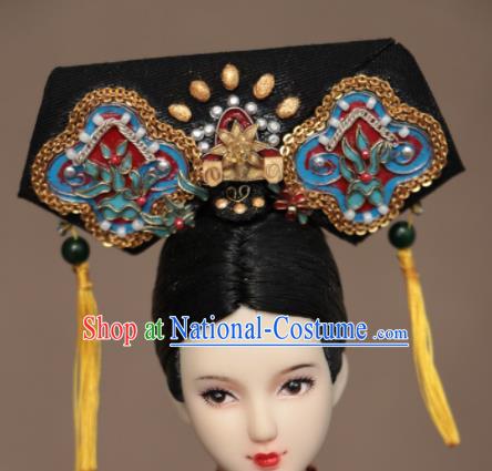 Chinese Ancient Palace Lady Headwear Traditional Qing Dynasty Manchu Princess Hair Accessories for Women