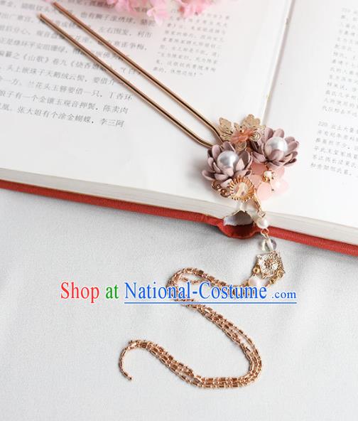 Chinese Ancient Princess Hairpins Tassel Step Shake Traditional Hanfu Hair Accessories for Women