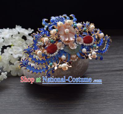 Chinese Ancient Princess Palace Cloisonne Hairpins Traditional Handmade Hanfu Hair Accessories Complete Set for Women