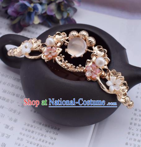 Chinese Ancient Princess Palace Opal Hair Crown Hairpins Traditional Handmade Hanfu Hair Accessories for Women