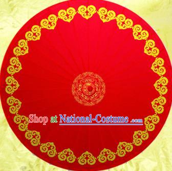 Handmade Chinese Traditional Wedding Umbrellas Ancient Red Oiled Paper Umbrella