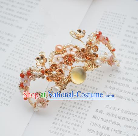 Chinese Ancient Princess Palace Hair Crown Hairpins Traditional Handmade Hanfu Hair Accessories for Women