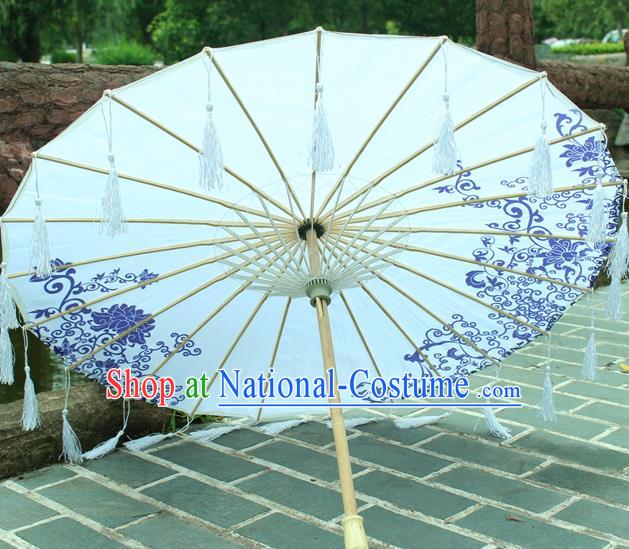 Handmade Chinese Traditional Printing Tassel Oiled Paper Umbrellas Ancient Princess Umbrella