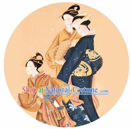 Handmade Japanese Kimono Geisha Yellow Oiled Paper Umbrellas Chinese Traditional Ancient Princess Umbrella