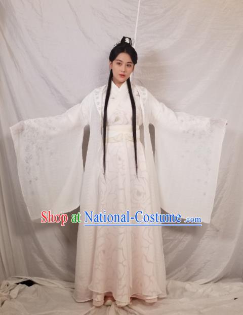 Chinese Ancient Palace Princess White Hanfu Dress Traditional Northern and Southern Dynasties Nobility Lady Historical Costume for Women