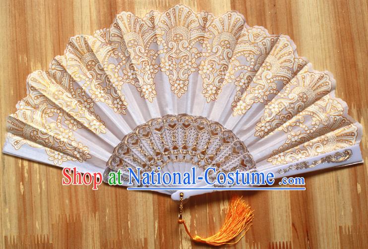 Chinese Handmade Folk Dance Folding Fans Classical Accordion Fan for Women