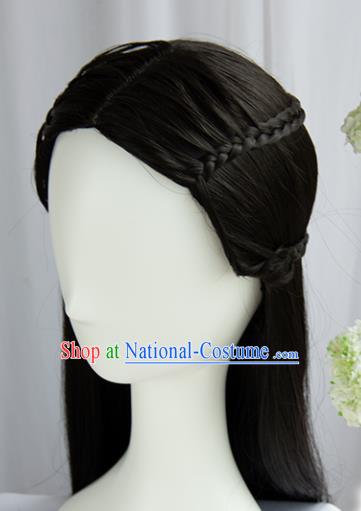 Handmade Chinese Traditional Hanfu Wigs Sheath Ancient Princess Chignon for Women