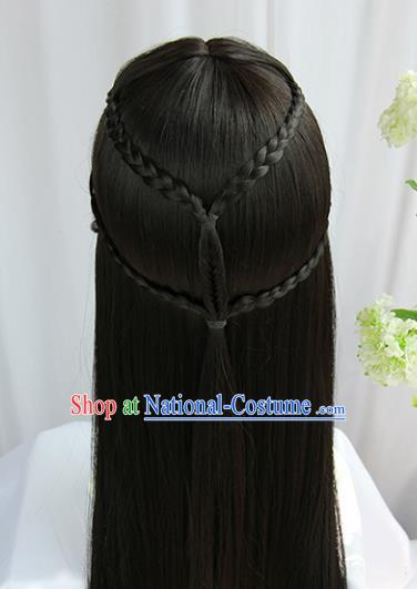 Handmade Chinese Traditional Hanfu Wigs Sheath Ancient Princess Chignon for Women