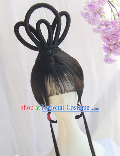 Handmade Chinese Traditional Hanfu Wigs Sheath Ancient Peri Chignon for Women