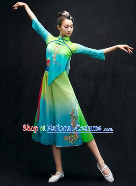 Chinese Classical Dance Stage Performance Costume Traditional Umbrella Dance Dress for Women