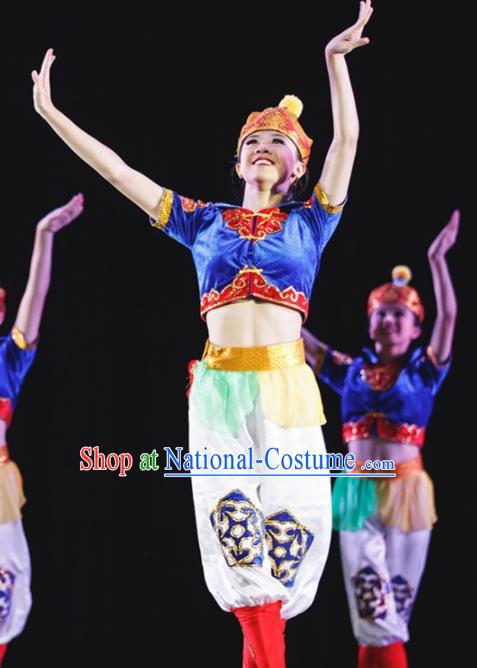 Chinese Mongolian Nationality Ethnic Dance Costume Traditional Mongol Clothing for Kids