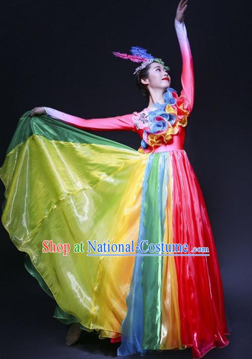 Chinese Spring Festival Gala Classical Dance Costume Traditional Modern Dance Rosy Dress for Women