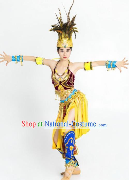 Top Grade Stage Performance Costume Halloween Cosplay Primitive Tribe Dance Clothing and Headwear for Women