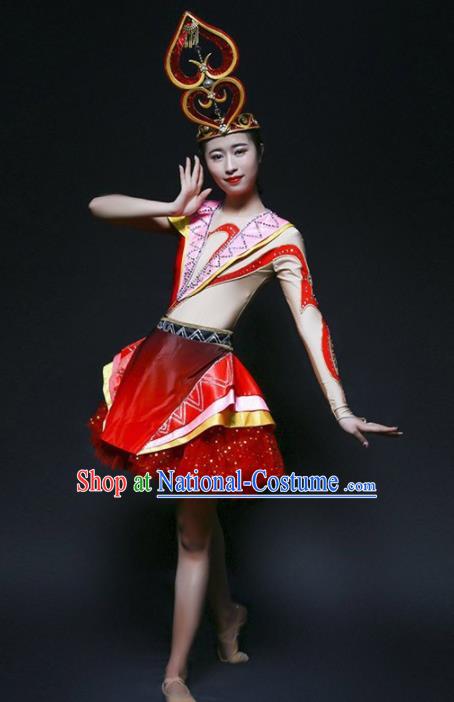 Chinese Folk Dance Yangko Stage Performance Costume Traditional Drum Dance Clothing for Women