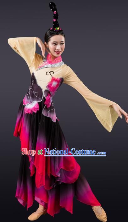 Chinese Classical Dance Umbrella Dance Costume Traditional Stage Performance Dress for Women