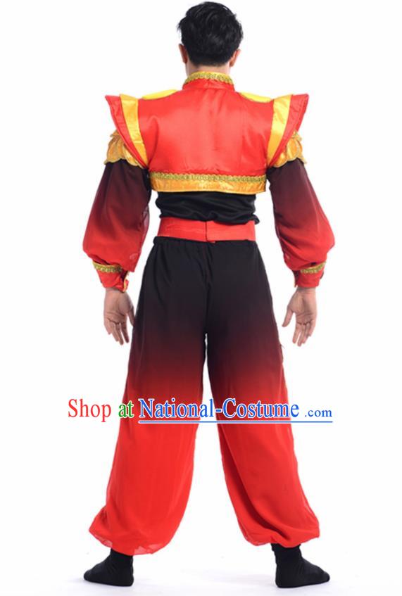 Chinese Traditional Yangko Stage Performance Costume Folk Dance Drum Dance Clothing for Men