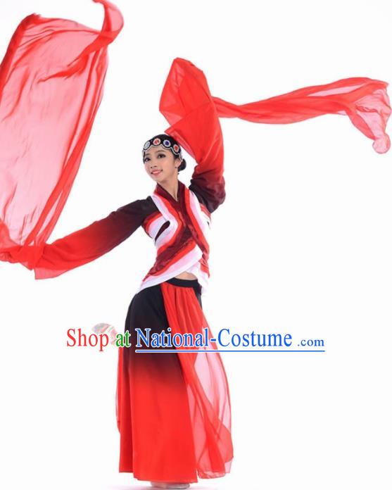 Chinese Classical Dance Beijing Opera Red Dress Traditional Umbrella Dance Stage Performance Costume for Women