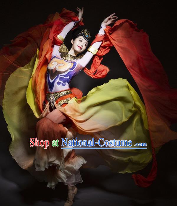 Chinese Classical Dance Costume Traditional Dunhuang Flying Apsaras Stage Performance Dress for Women