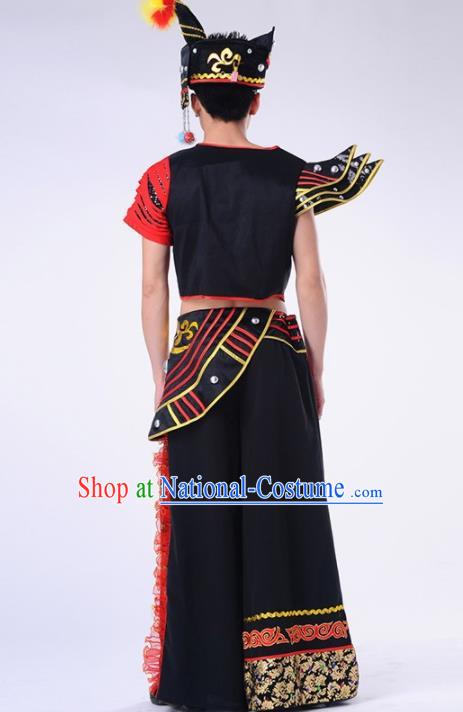 Chinese Yi Nationality Ethnic Dance Costume Traditional Minority Folk Dance Clothing for Men