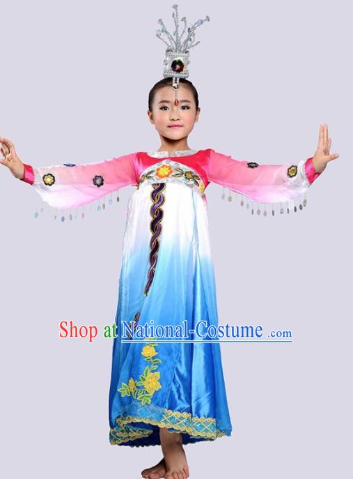 Chinese Korean Nationality Ethnic Costume Traditional Minority Folk Dance Stage Performance Clothing for Kids