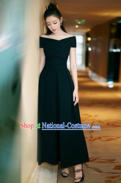 Top Grade Compere Stage Performance Black Dress Modern Dance Costume for Women