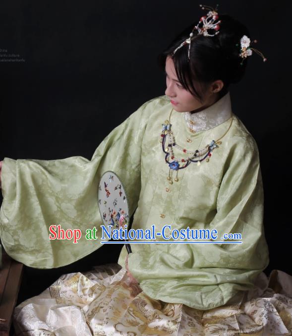 Traditional Chinese Ming Dynasty Palace Historical Costume Ancient Princess Embroidered Blouse and Skirt for Women