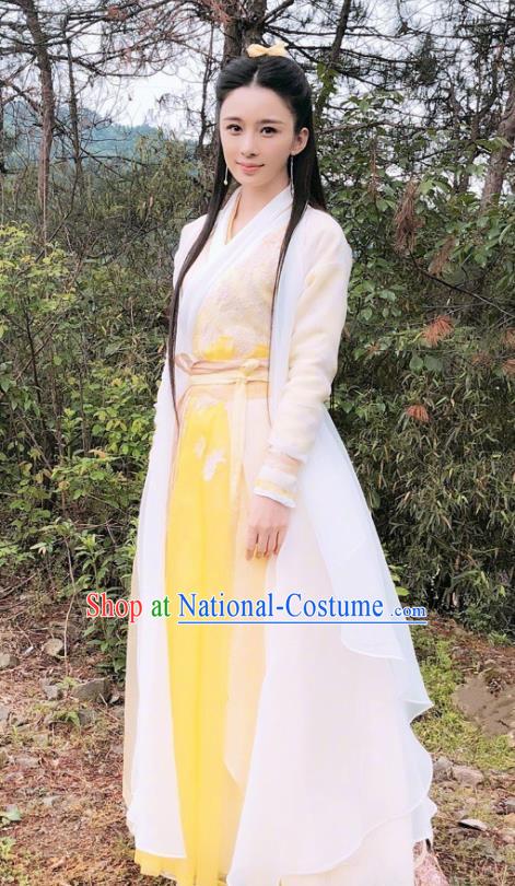 Chinese Drama Relying on Heaven to Slaughter Dragons Ancient Yuan Dynasty Swordswoman Hanfu Dress for Women