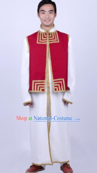 Chinese Nationality Ethnic Costume Traditional Minority Folk Dance Stage Performance Clothing for Men