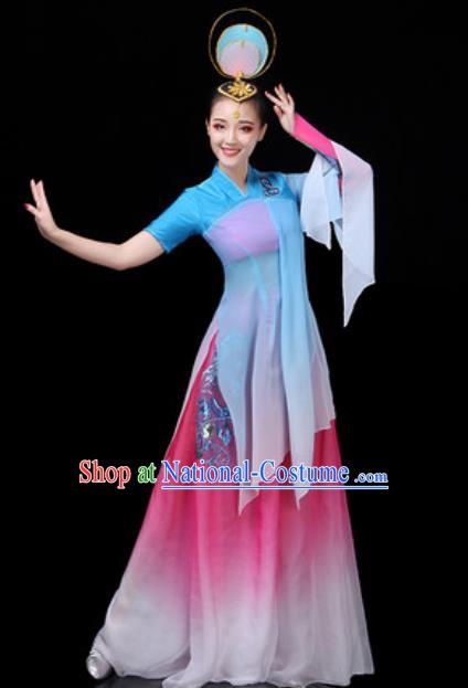 Traditional Chinese Classical Dance Group Dance Dress Umbrella Dance Stage Performance Costume for Women