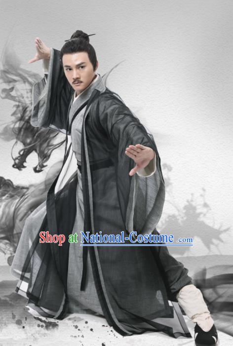 Heavenly Sword Dragon Slaying Saber Chinese Ancient Yuan Dynasty Taoist Priest Swordsman Song Yuanqiao Historical Costume for Men