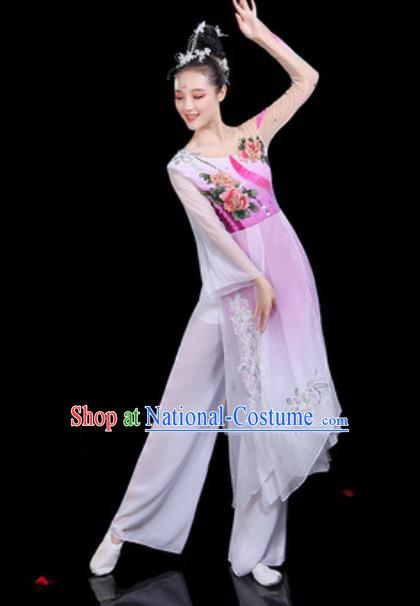 Traditional Chinese Classical Dance Group Dance Dress Umbrella Dance Stage Performance Costume for Women