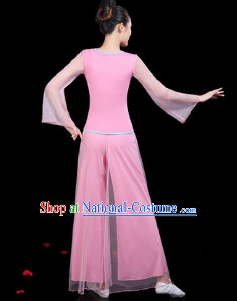 Traditional Chinese Yangko Group Dance Folk Dance Pink Clothing Fan Dance Stage Performance Costume for Women